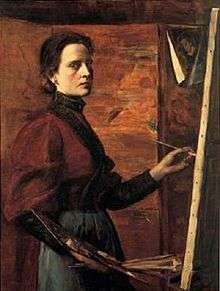 A self-portrait of Elisabeth Nourse, painting