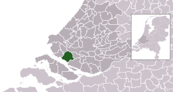 Highlighted position of Bernisse in a municipal map of South Holland