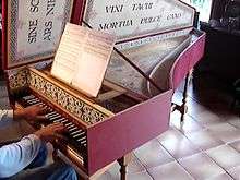 Audiovideo of Bach Prelude in D minor for harpsichord, BWV 926 (1:20)