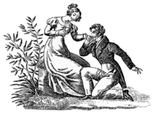"Vignette auf einem Dresdener Liebesbriefbogen mit Goldschnitt. Um 1815"