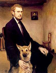 Self-portrait with Dog by Miroslav Kraljević