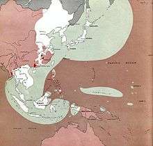 A map of East Asia and the Western Pacific during World War II