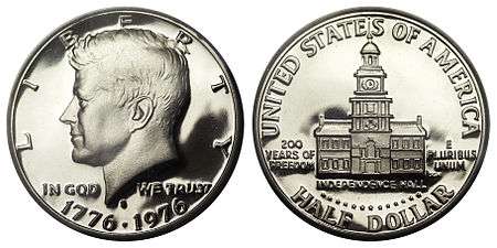 The Bicentennial half dollar resembles the earlier quarter eagle.