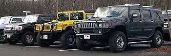 From left: Hummer H3, H1, and H2