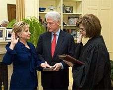 Clinton taking oath as Secretary of State