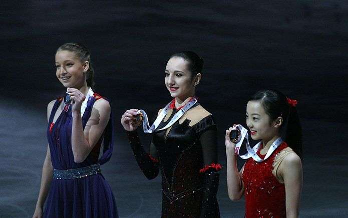 2015 Grand Prix of Figure Skating Final Junior ladies singles medal ceremonies IMG 9279.JPG