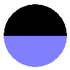 A two toned circular symbol