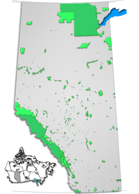Map showing the location of Saskatoon Island Provincial Park