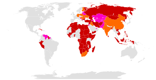 Worldwide operators of the AK-47