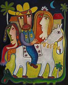 A Caballo, Oil on canvas by Jose Fuster.