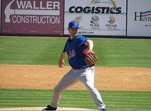A man in gray pants and a blue baseball jersey with "METS" on the chest prepares to pitch a baseball with his right hand.