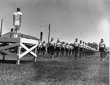 Cadets lined up for physical training