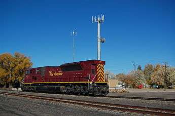 Diesel engine SLRG #115 in Alamosa on October 22, 2012