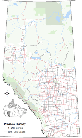 Segment of Highway 64A in Alberta