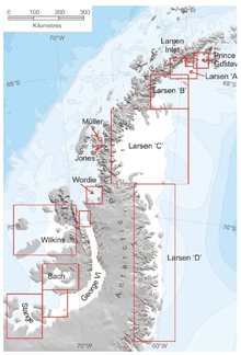 Image showing ice shelves on the Antarctic peninsula.
