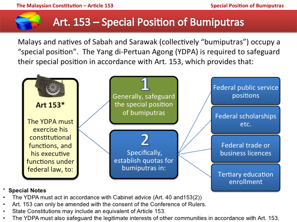 Article 153 Special Position of Bumiputra