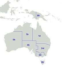 A map of Australian military districts