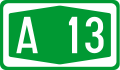 A13 motorway shield