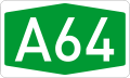 A64 motorway shield