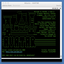 A screenshot of the login screen for AVATAR MUD.