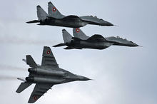 Bulgarian MiG-29 fighters in flight