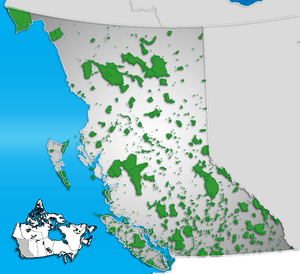 Map showing the location of Wrinkly Face Provincial Park