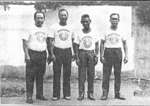 Original Balintawak club members from left to right: José Villasin, Johnny Chiuten, Venancio Bacon, and Teofelo Velez.