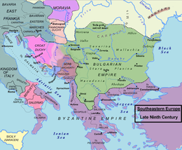 Southeastern Europe around 880