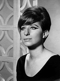 Black-and-white photo of Barbra Streisand in 1965.