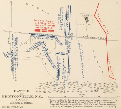 Map of the Battle of Bentonville.