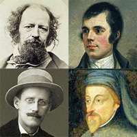 four head and shoulders portraits of British poets