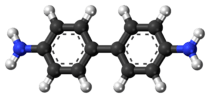 Ball-and-stick model of the benzidine molecule