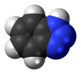 Space-filling model of the benzotriazole molecule