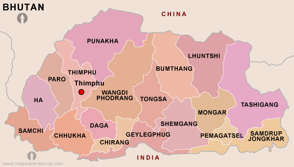Political Map of Bhutan