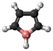 Ball-and-stick model of the borole molecule