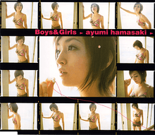 Several images of Hamasaki in one entire square canvas. A large photo of Hamasaki's face is in the centre, whilst 12 small thumbnails are placed around it.