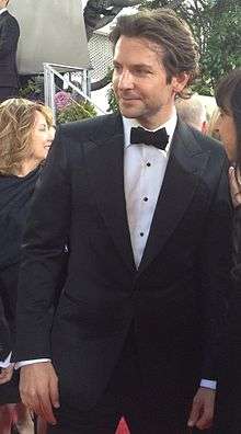 A photograph of actor Bradley Cooper at the 70th Golden Globe Awards in 2013