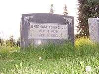 Brigham Young Jr.'s grave marker.