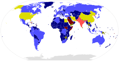 Map of states' adoption of the CTBT