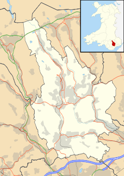 Map of Caerphilly within Wales