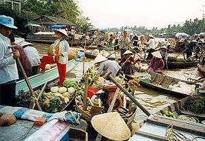  A float market in river, Cai Lay district.