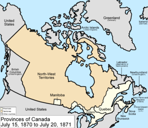 Map of Canada, 1870–1871
