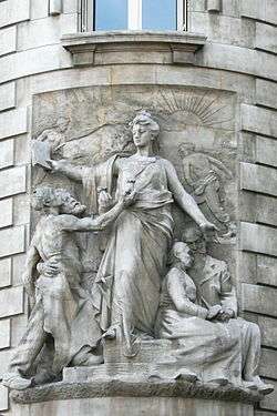 Sculpture by Auguste Carli on the Caisse d'Épargne building in Marseille
