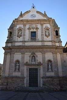 The façade of the Church of Jesus