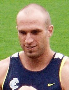 Chris Judd at a training session for his new club Carlton in 2008.