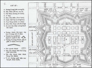 Black and white map of the layout of the citadel, which resembles an eight-point star.