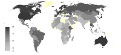 An image of graphical representation of climate change awareness around the world.