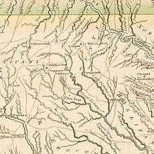 A map showing the general layout of rivers, homes, and settlements in Bute County, North Carolina