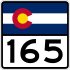 State Highway 165 marker
