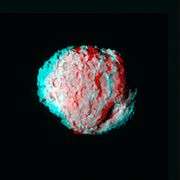 A three-dimensional anaglyph of comet Wild 2